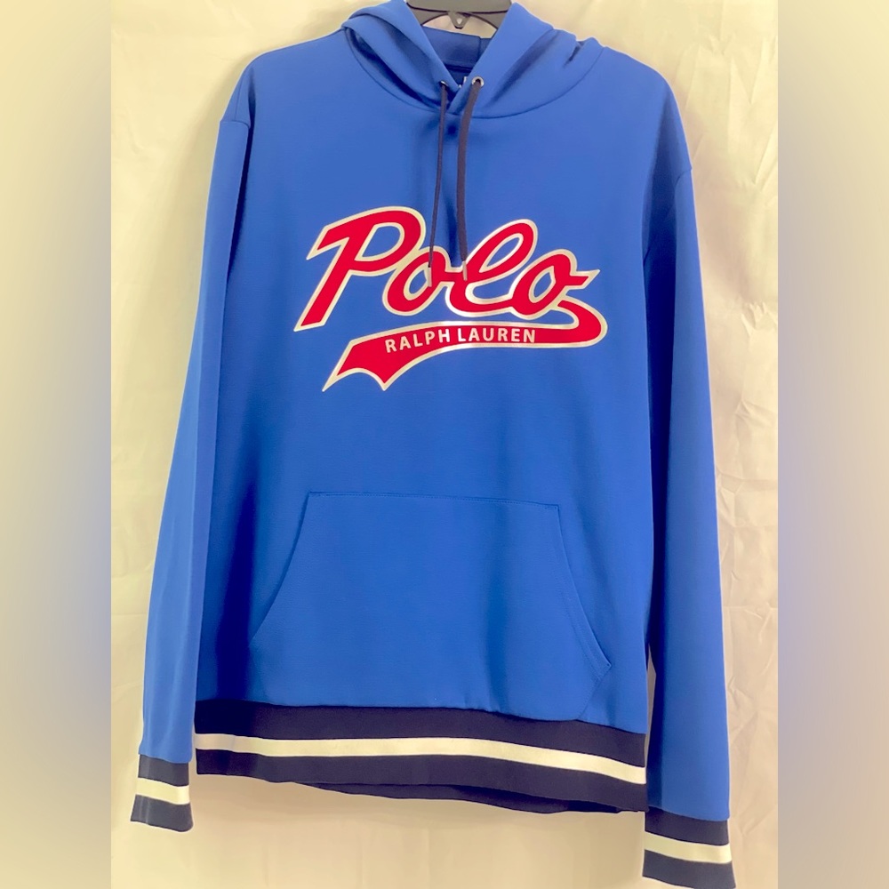 Polo Ralph Lauren Royal Blue Hoodie With Red Cursive Logo